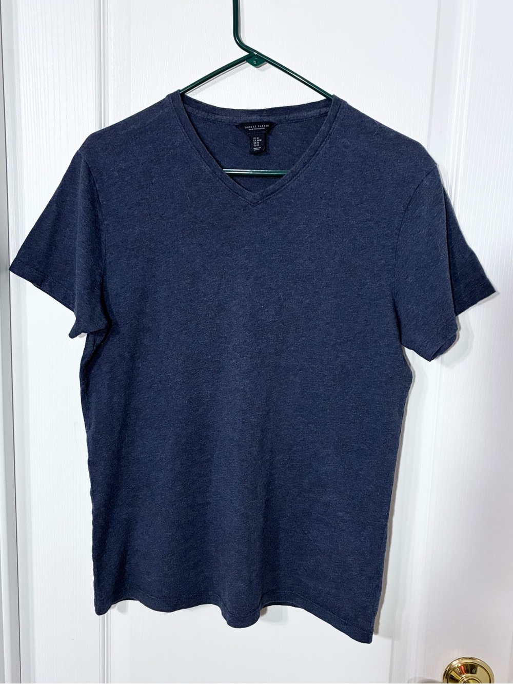 Thomas Parker Pima Cotton V Neck Short Sleeve Tee Blue Men’s Medium